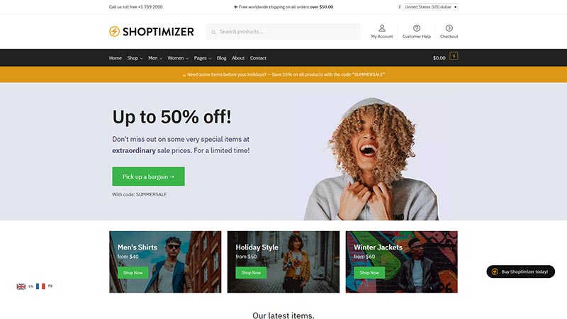 shoptimizer ecommerce theme