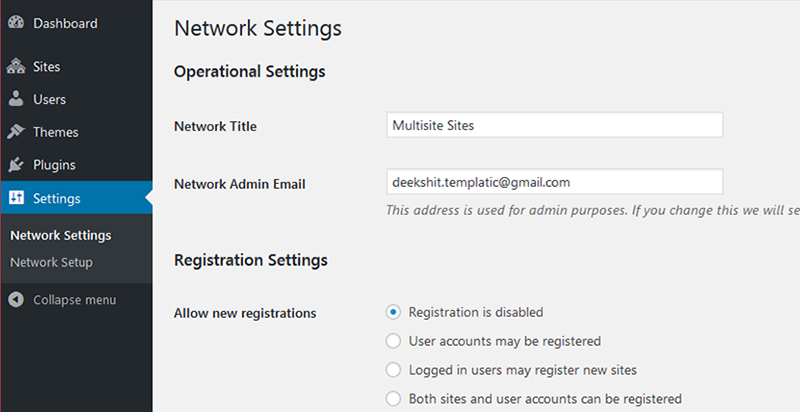 network-admin-settings