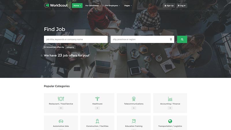 workscout job portal wordpress theme