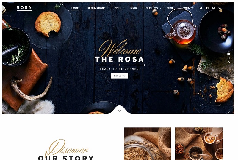 rosa restaurant wordpress theme