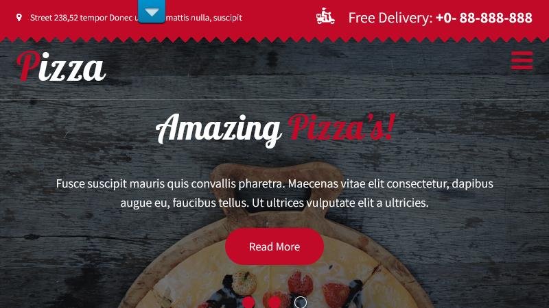 Pizza Ordering WordPress theme