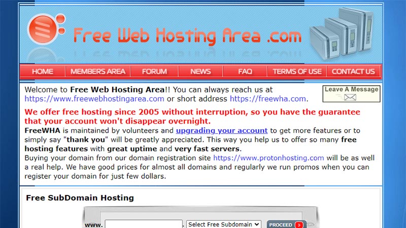 free-web-hosting-area